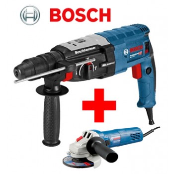 CONJUNTO BOSCH MARTELO ELECTROPNEUMÁTICO + MINI REBARBADORA