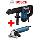 CONJUNTO BOSCH MARTELO ELECTROPNEUMÁTICO + MINI REBARBADORA