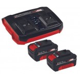 CARREGADOR DUPLO EINHELL + DUAS BATERIAS 4Ah - STARTER KIT