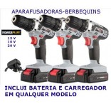 APARAFUSADORAS BERBEQUIM POWERPLUS A BATERIA