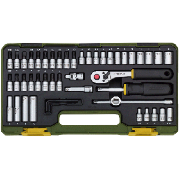 CHAVES DE CAIXA E BITS COM CHAVE DE CAIXA 50 PÇS QUADRA DE 1/4"